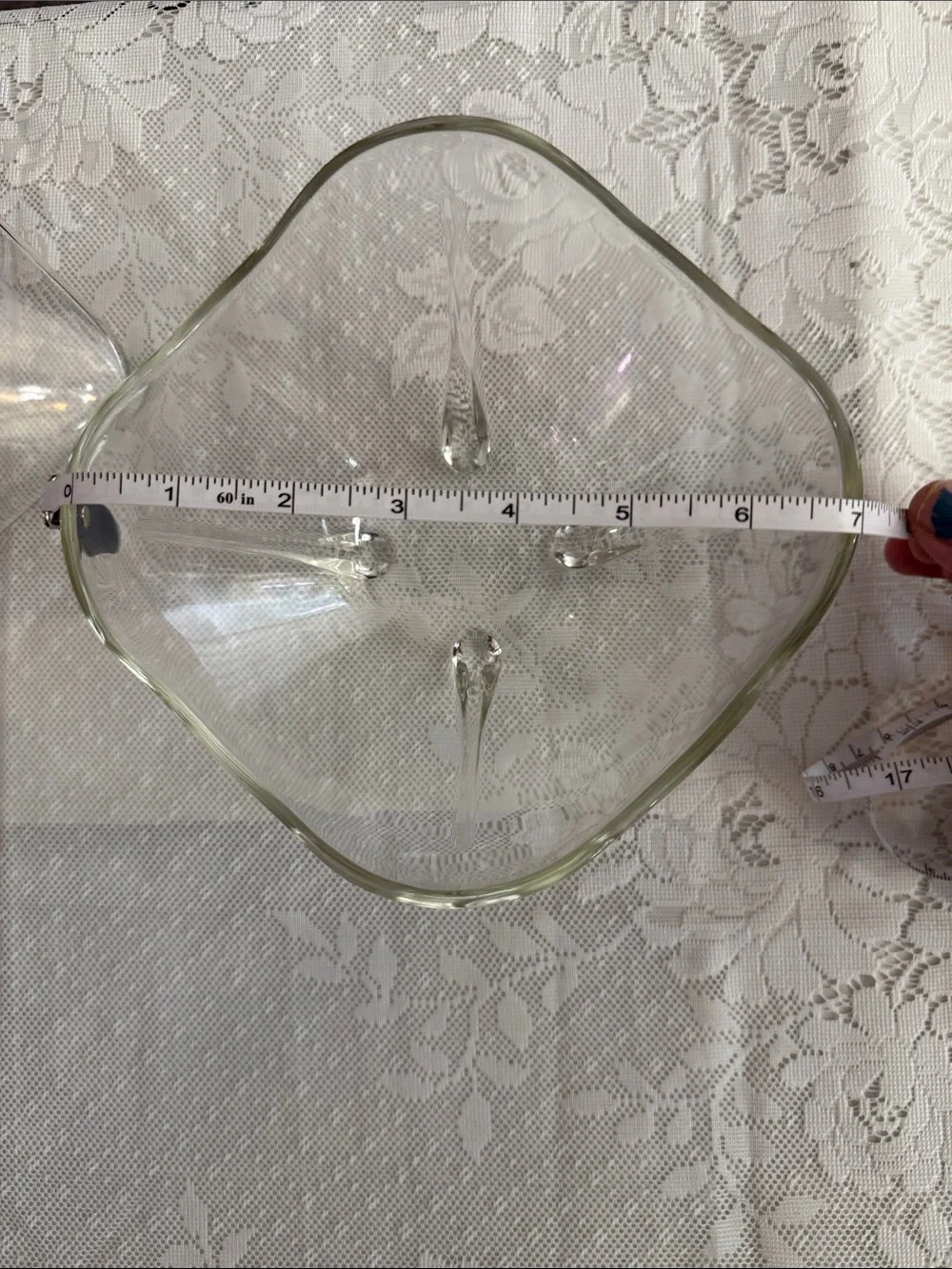 Vintage Anchor Hocking Swedish Modern Clear Glass Bowls Set of 3 Mid-Century